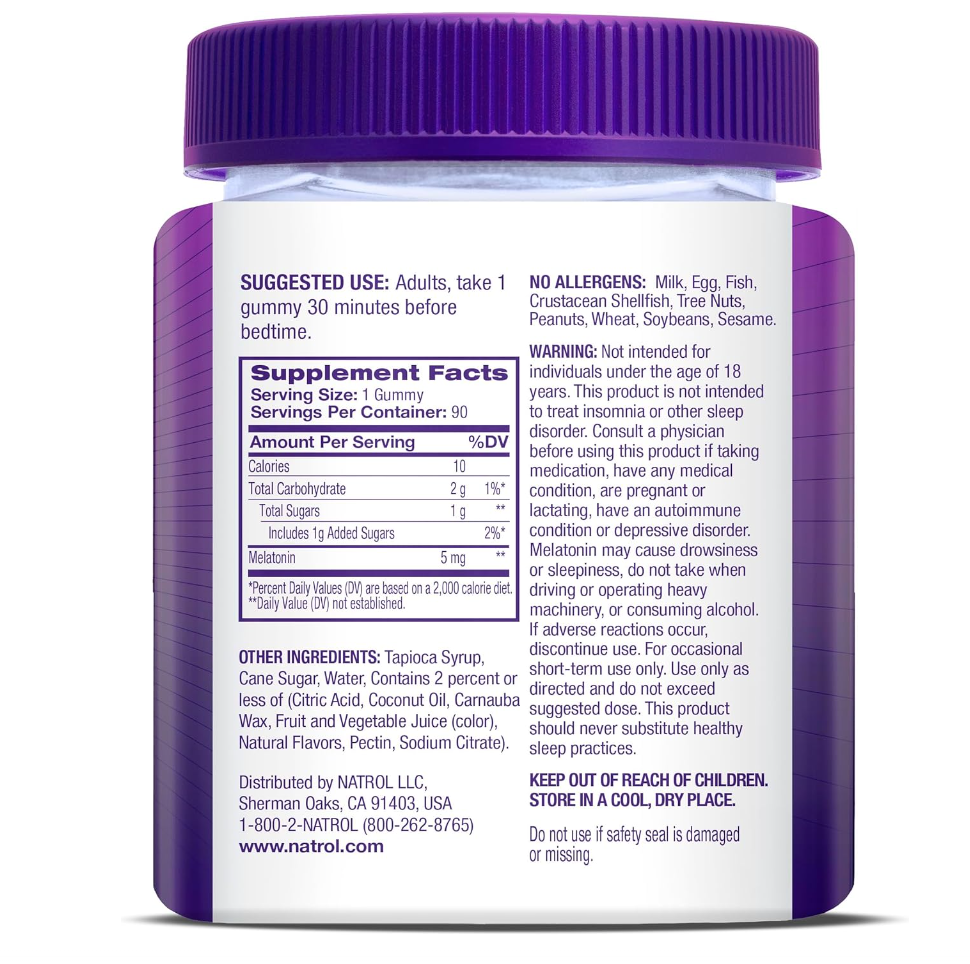 Natrol Melatonin 5mg, ADULT, 90 Gummies